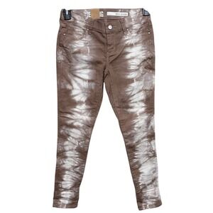 NWT DKNY Jeans Womens 2P Brown Tie Dye Skinny Ongoing Fashion Denim